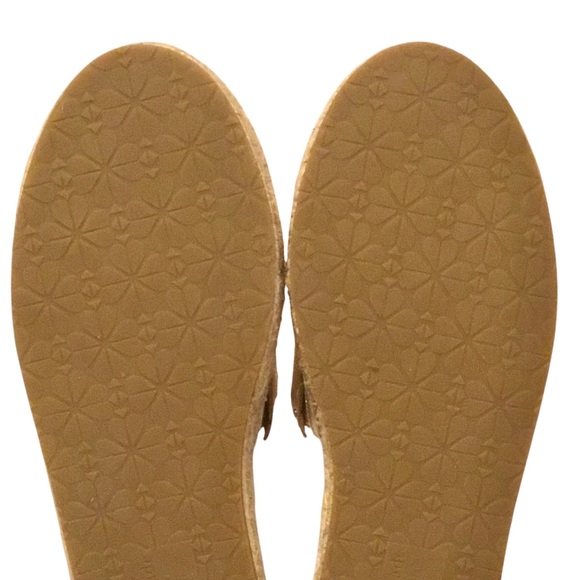 Kate Spade Giovanna Espadrille Slide Flats Gold Metallic Leather Size: 7.5 - Picture 12 of 15